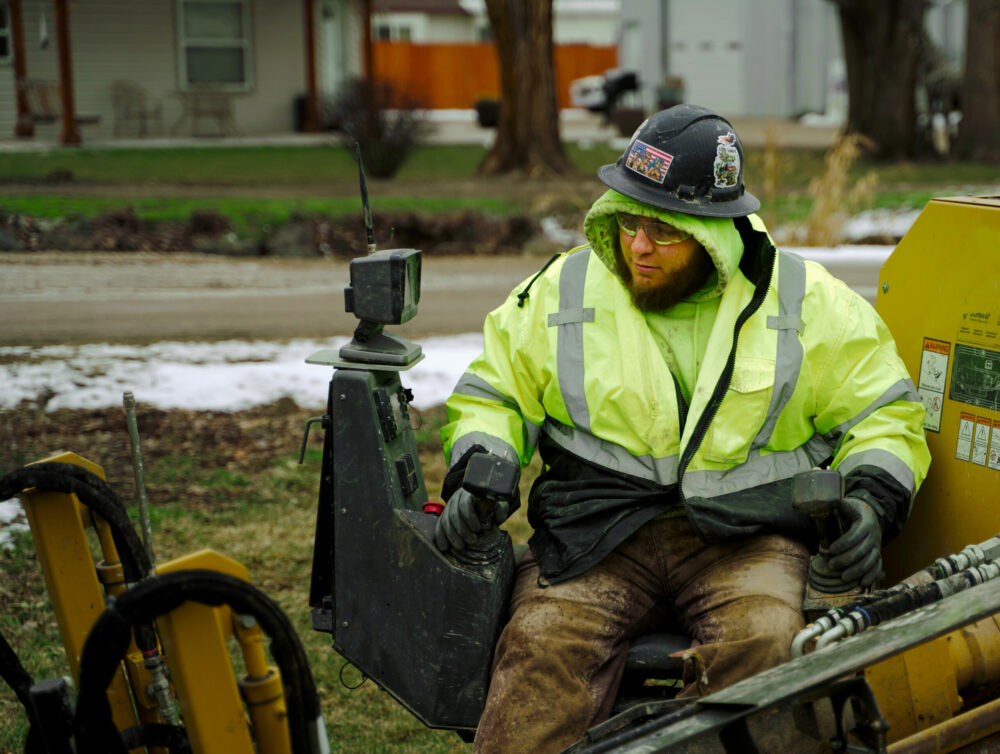 Utility Contractor On A Drill