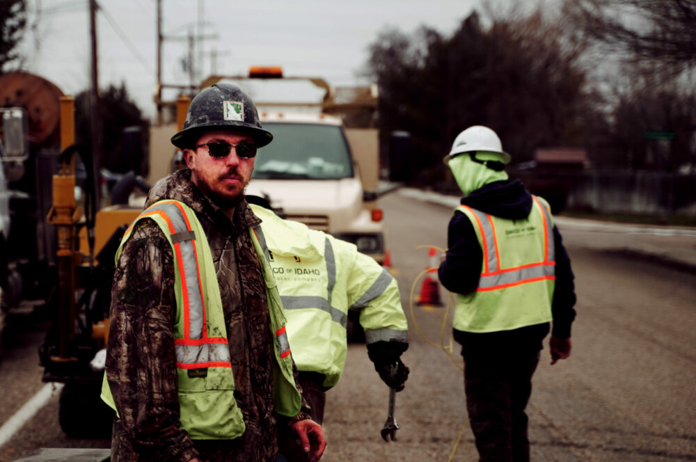 Utility Contractors Working In A Road